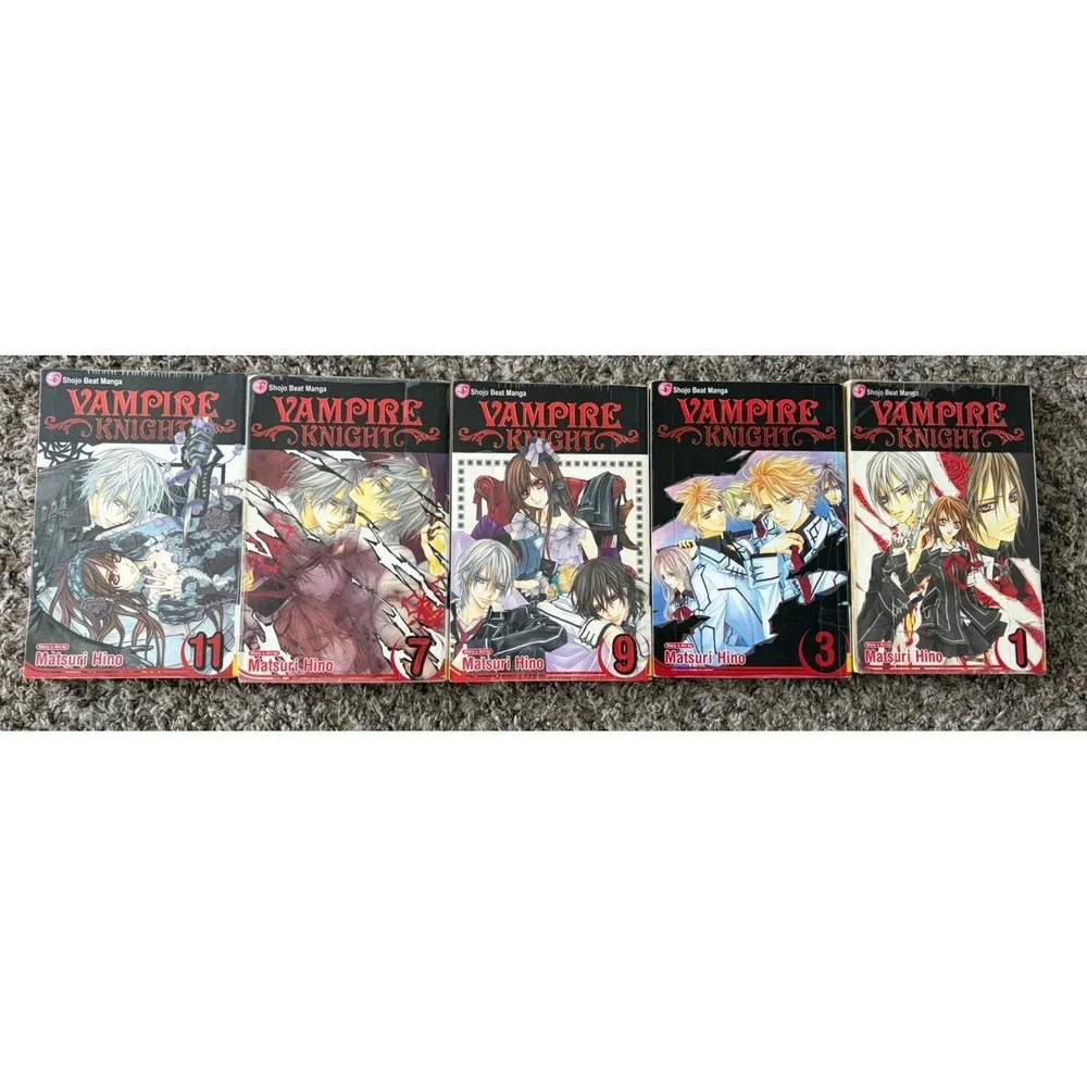 Vampire Knight Manga Lot - Volumes 11, 9, 7, 3, 1 Paperback Book By Matsuri Hino